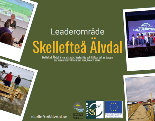 Omslagsbild Skellefteå Älvdal med logotyper.